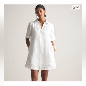 Quince 100% European Linen Popover Mini Dress